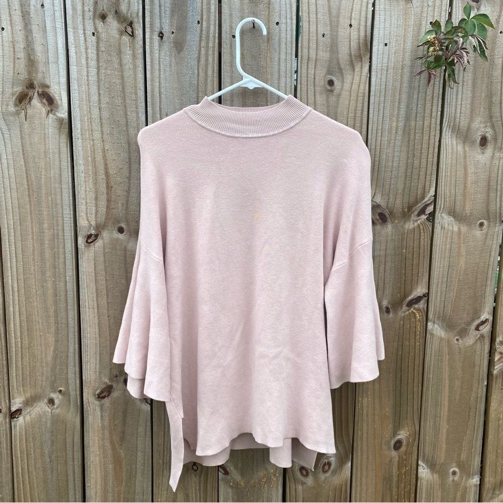 BLVD Short Sleeve Blush Mockneck Sweater